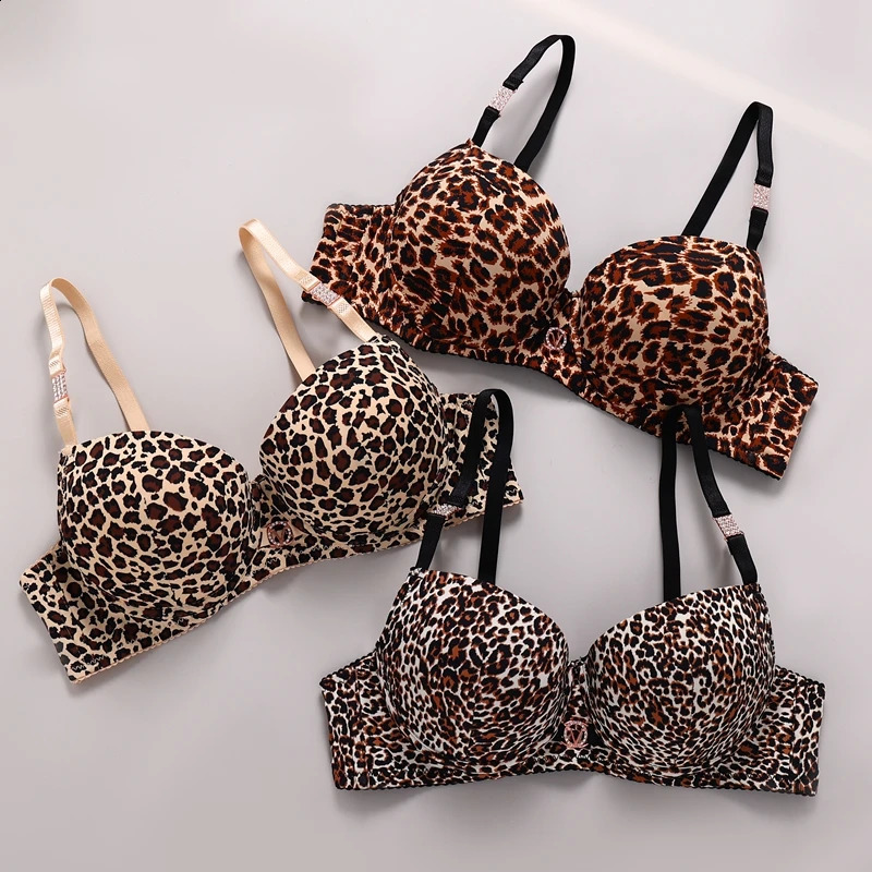 DaiNaFang Two Piece Lace Bra Sets For Women Leopard Print Beautiful Underwear Rhinestone Female Lingerie 250827