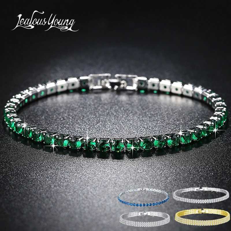 2019 New Fashion Green Crystal Friendship Bracelets Bangles for Women Silver Color Round Zircon Charm Bracelet Gifts W250828