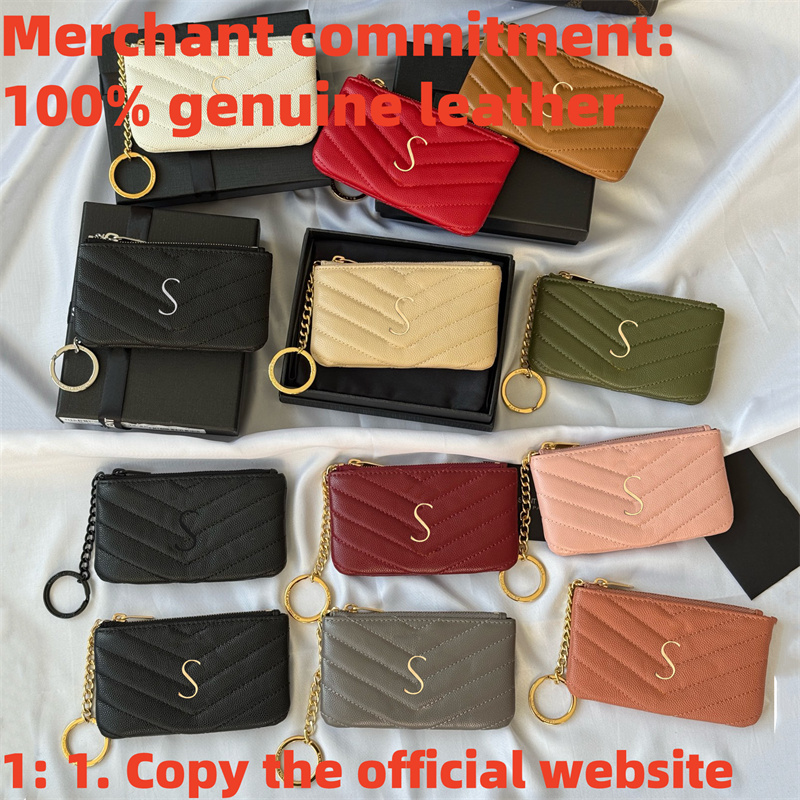 Fashion Card Holders Designer Wallets Womens genuine leather zipper Coin Purses Luxury Keychain id card cardholder 10A quality Key wallet small purs