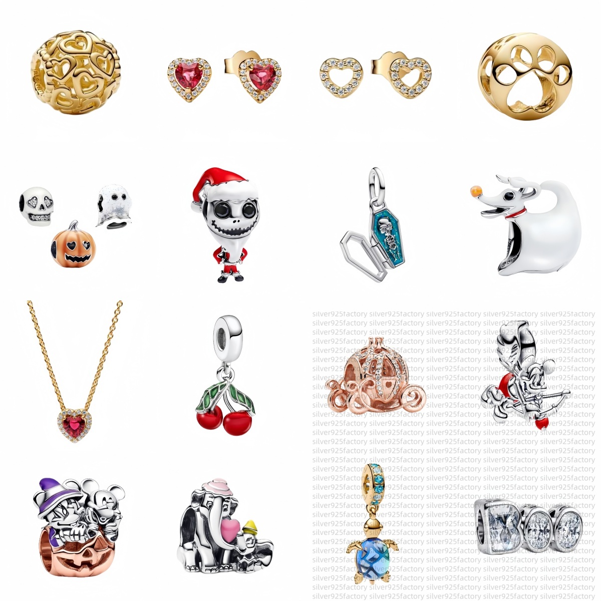 NEW charms earrings necklaces for women 925 Silver BOO Glow-in-the-dark Charm Pendant Fit Bracelet Necklace Classic designer luxury jewelry Christma