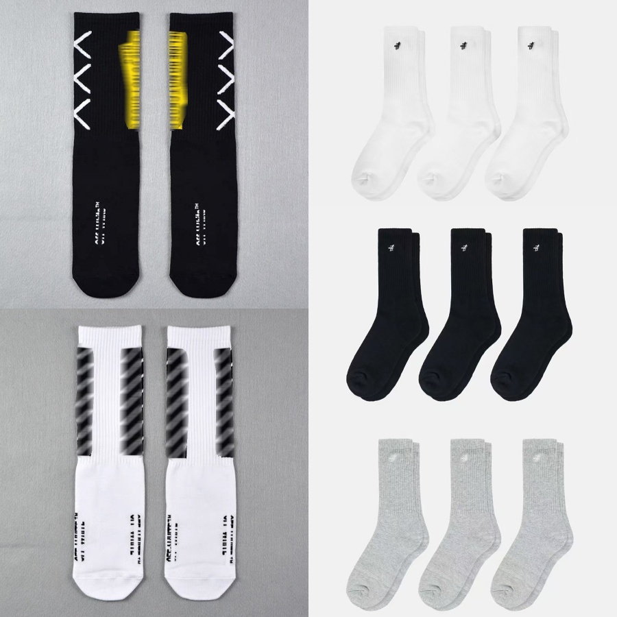 Designer Socks Black and White Embroidered Streetwear Trendy Letter Print Mid-Calf Socks Unisex Long Socks Skateboarding Hip-Hop Athletic Socks Lett