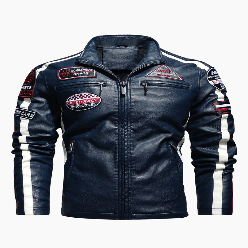 Mens motorcycle racing suit PU leather label color jacket 250827