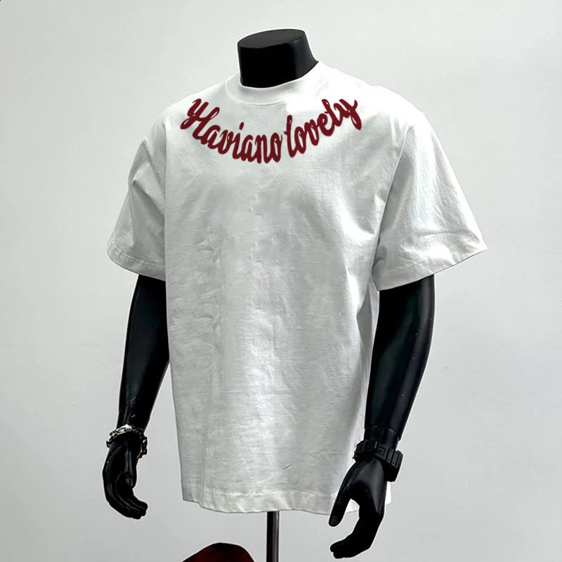 American High Street Heavy Cotton Shortsleeved Tshirt Mens Summer Oversize Versatile Halfsleeved Trendy Top 250828