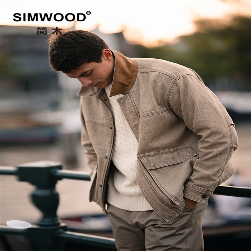 Autumn Short Length Oversize 12oz Fabric Vintage Jackets Men Fashion Cargo Outdoor Plus Size w250827
