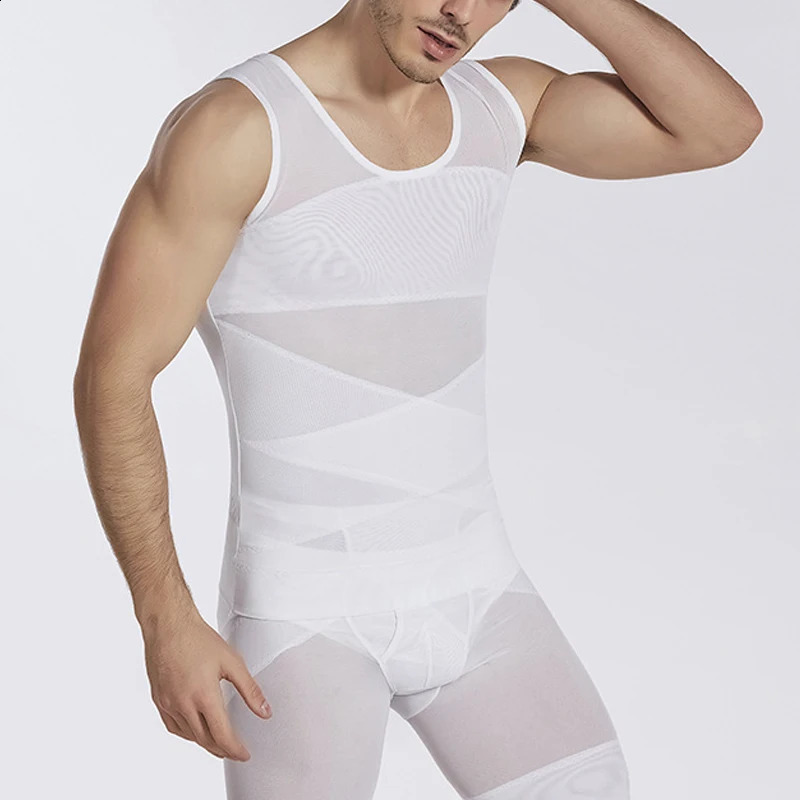 1pcs Mens shapewear Tops waist body Shaping Short Sleeves Abdomen Shapewear Waist Trainer T Shirt Tummy Slimming Sheath Corset 250827
