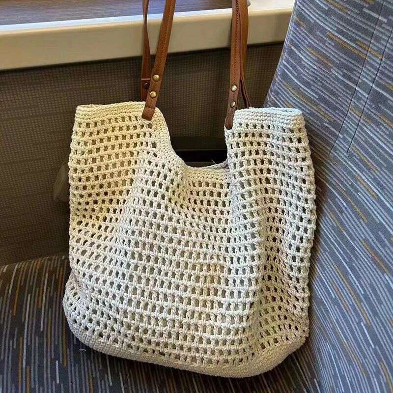 for Women 2025 New Versatile Shoulder Beach Vacation Woven Straw Commuter Tote Bag