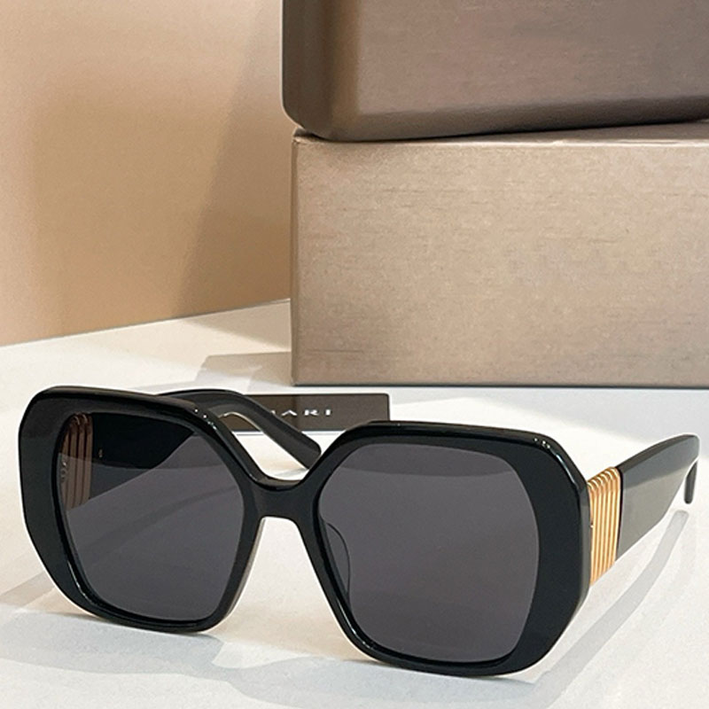 Designer Womens 40058 Sunglasses tubogas acetate sunglasses metal spiral embellishment oversize rectangle Black frame Minimalist style for mens