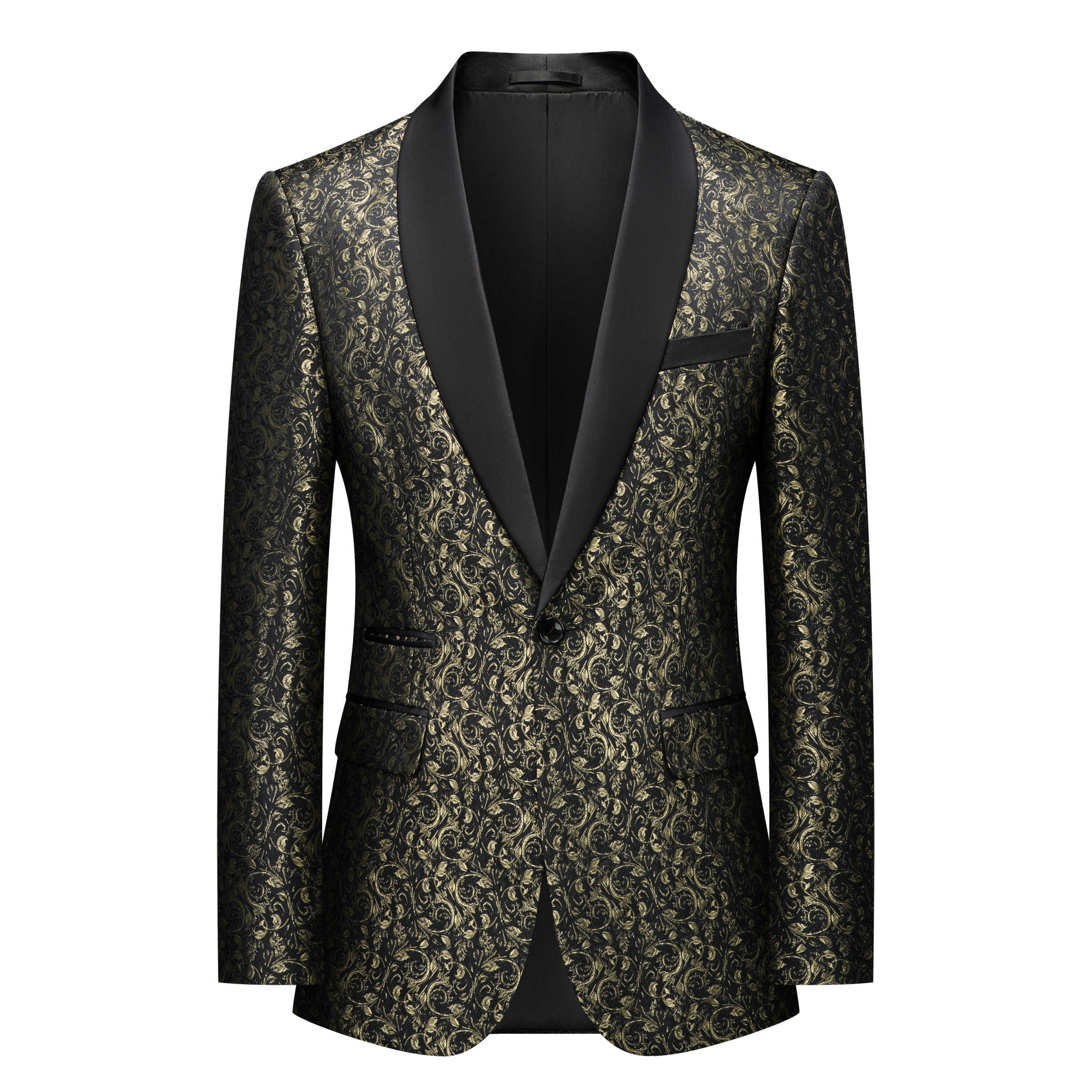 Men's Suit Wedding Tuxedos One Piece Blazer One Button Sheer Lapel Jacquard fabric Business Formal Work Wear Wedding Groom Costume Homme