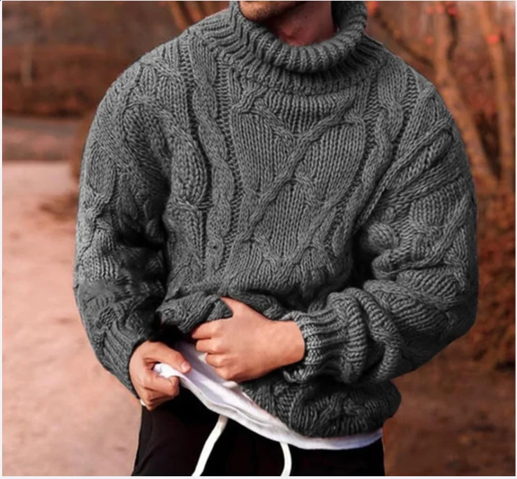 Mens Cardigan for Autumn and Winter European and American Fashion Highneck Longsleeved Knitted Sweater Coat S3XL 250828BJ
