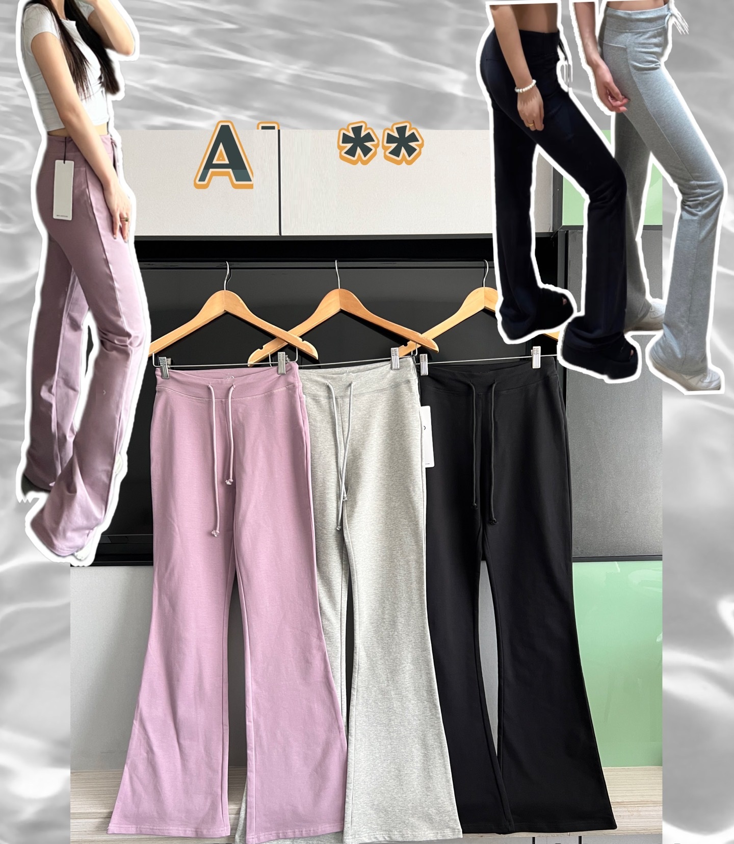 5A Womens Pants Comfortable Long Ladies High Waist Soft Fabric Straight Jogger Trousers Wide Leg Yoga Fitness flared trousers leggings