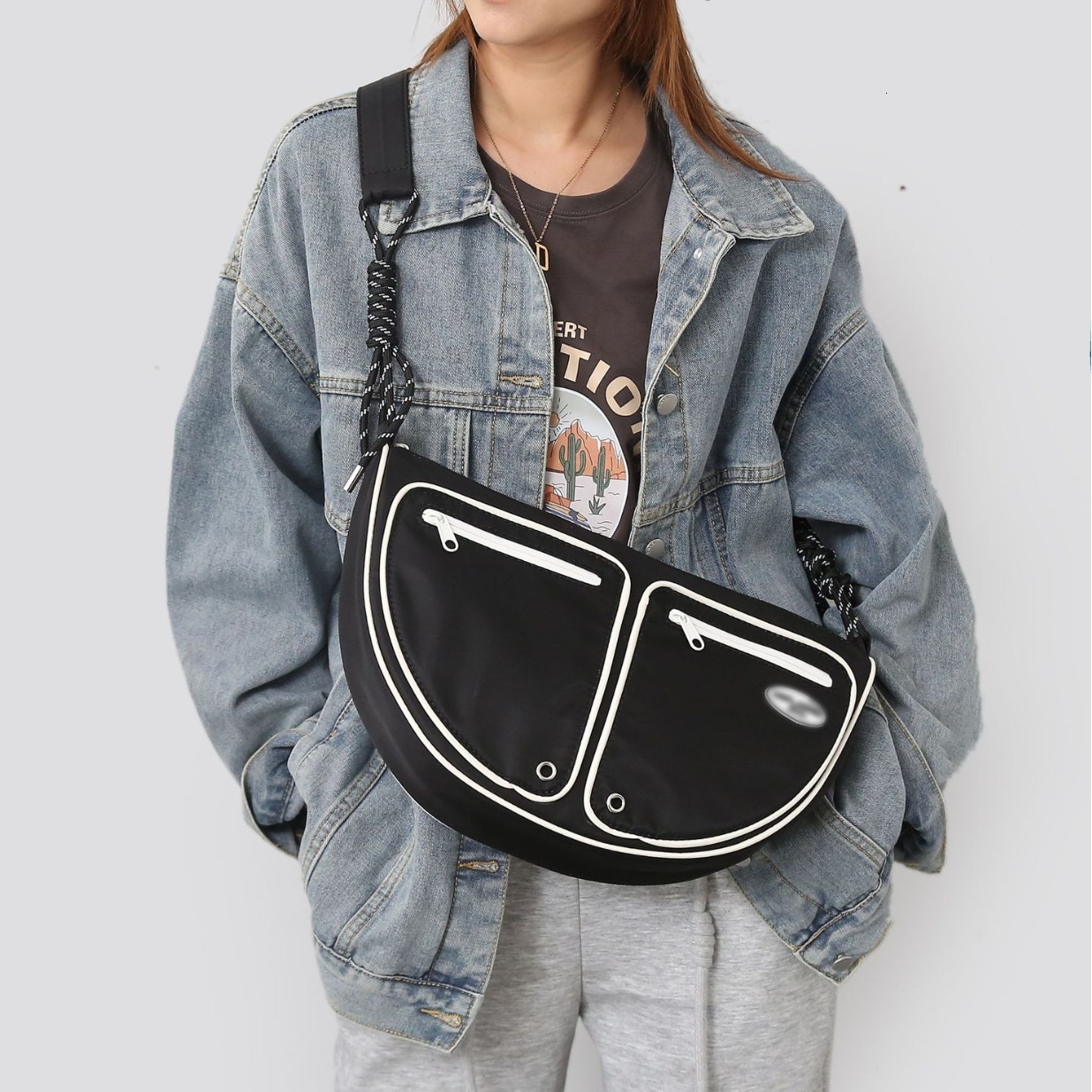 New Nylon Dumpling Lazy Style Fashion Trendy Canvas Large Capacity Commuter Versatile Crossbody Women's Bag