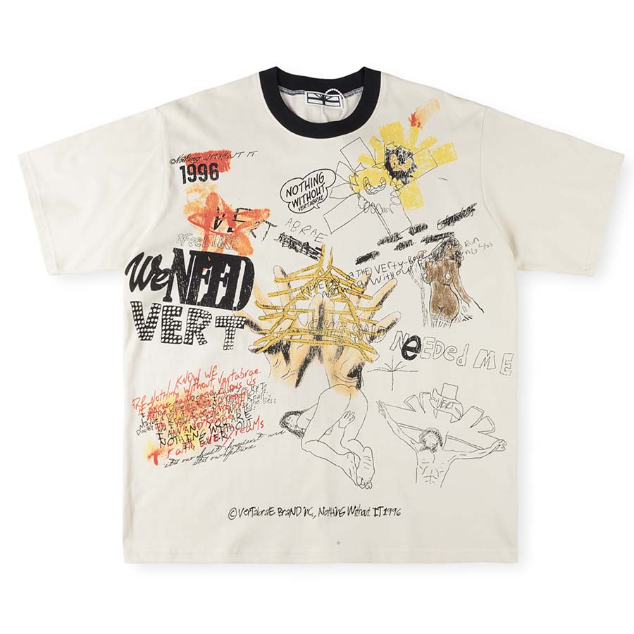 Graffiti T Shirt Men Vertabrae Tees High Quality Tops 2025 Autumn Tee