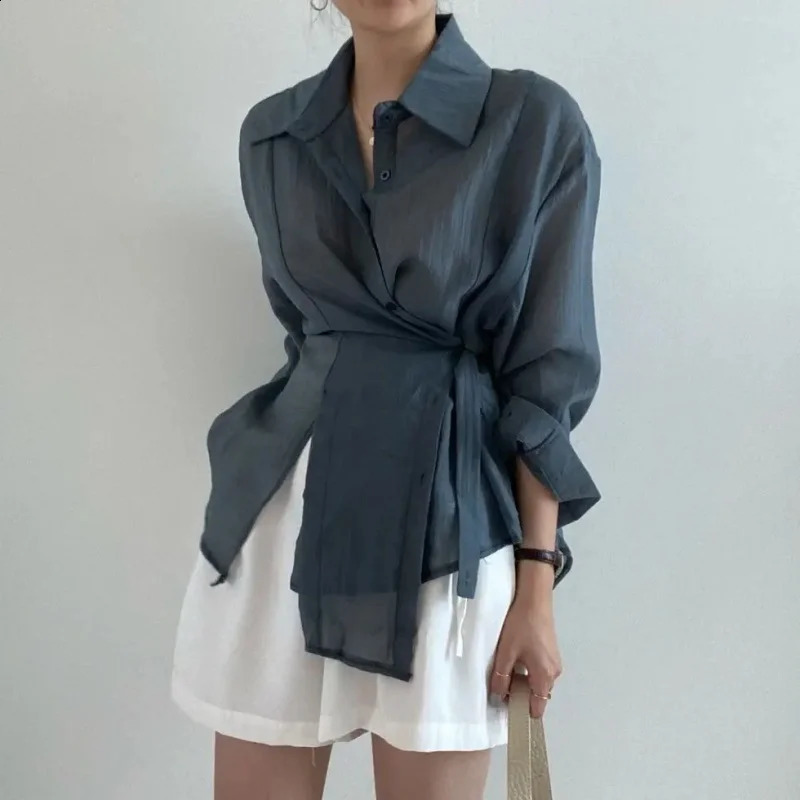2025 Vintage Fashion Long Sleeve Women Shirt Office Lady Elegant Chic Solid Button Blouses Casual Clothing 250828