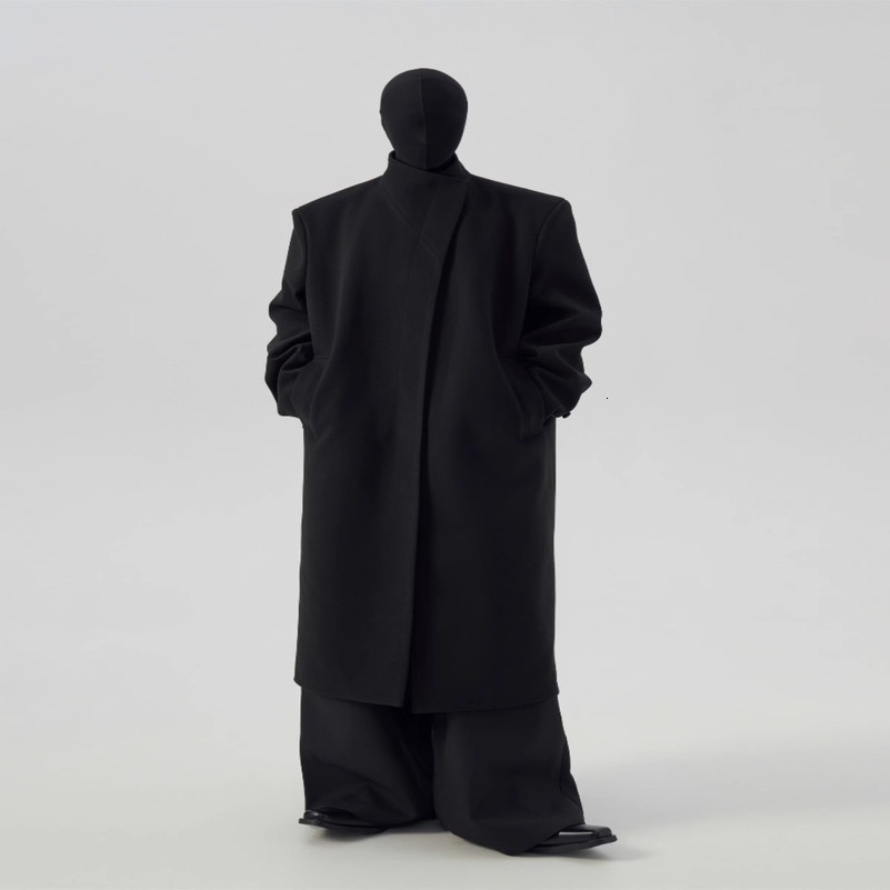 Mauroicardi Autumn Winter Long Warm Soft Black Wool Blends Coat Men y ner Clothes Elegant Chic Woolen Overcoat 250828