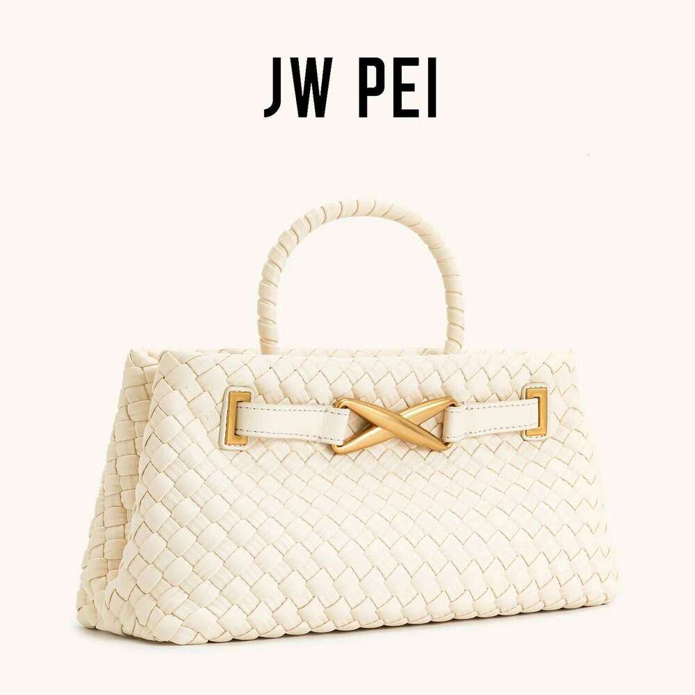 JW PEI Elora Woven Tote Women's Shoulder Crossbody Bag 2025 New Large Spacious Commuting Work Handbag French Style Elegant 250806