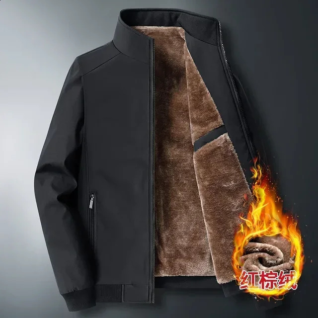8XL 7XLAutumn Winter Fleece Thick Jacket Men Warm Windbreaker Fur Collar Coat Male Fashion Lamb Wool Parka 250827