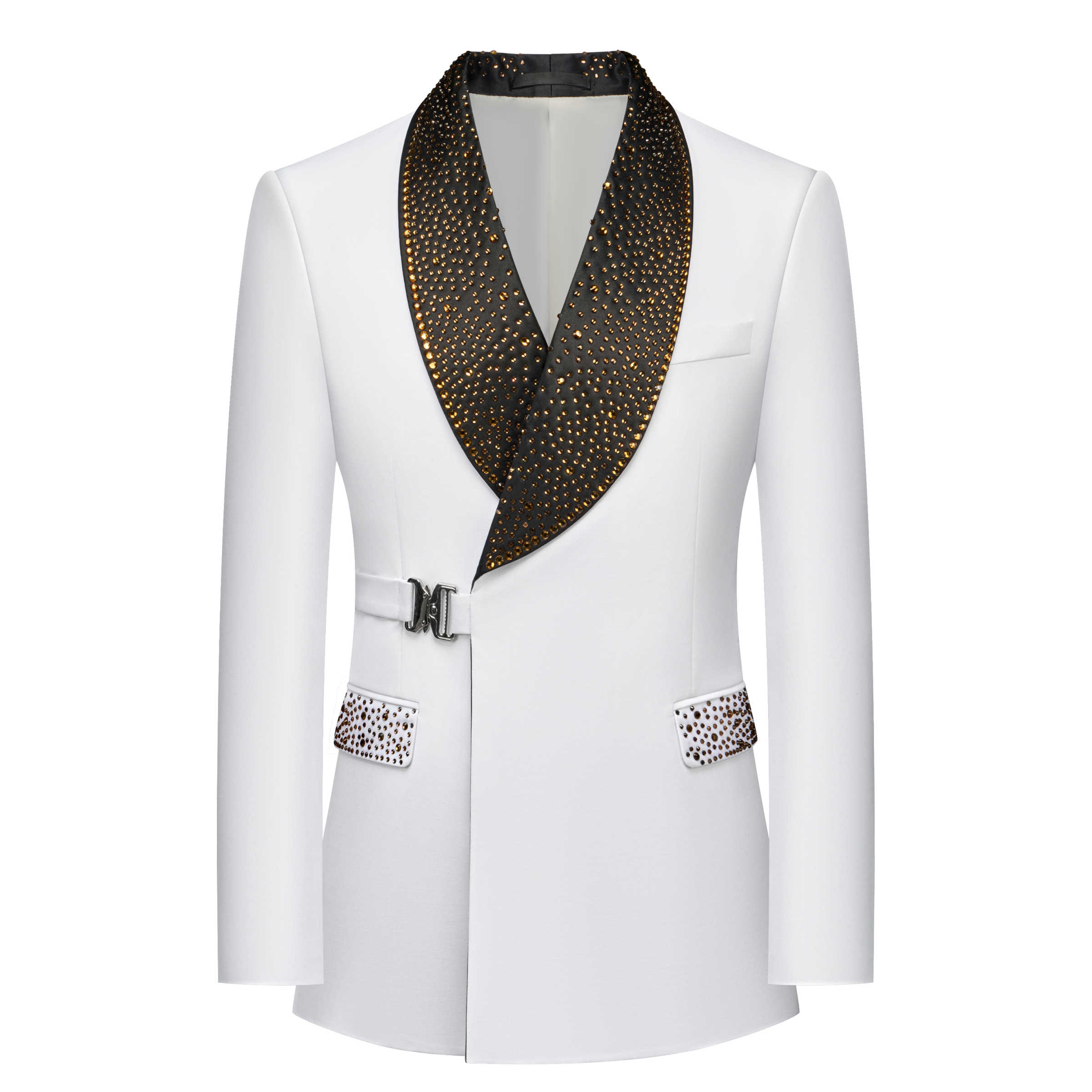 Men's Suit Wedding Tuxedos One Piece Blazer One Button Sheer Beads Pearls Lapel Business Formal Work Wear Wedding Groom Costume Homme Customize