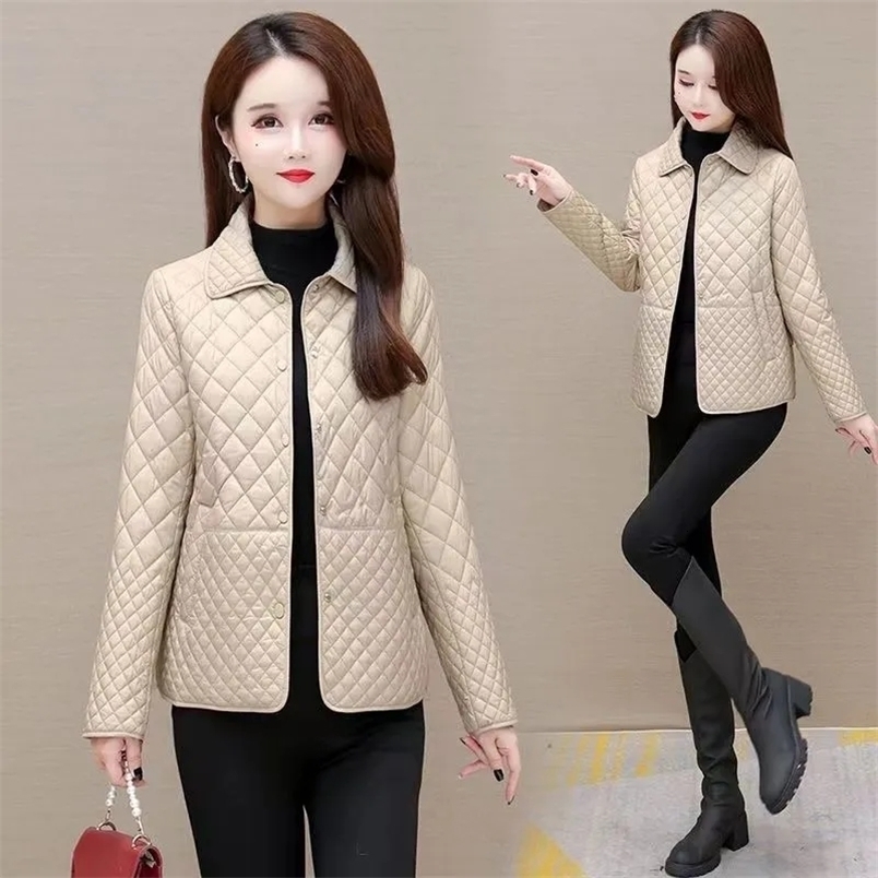 2025 Autumn Winter Middleaged Mothers Women Parkas Short Down Cotton Jacket Female Thin Loose Cotton Padded Parka Outwear250827