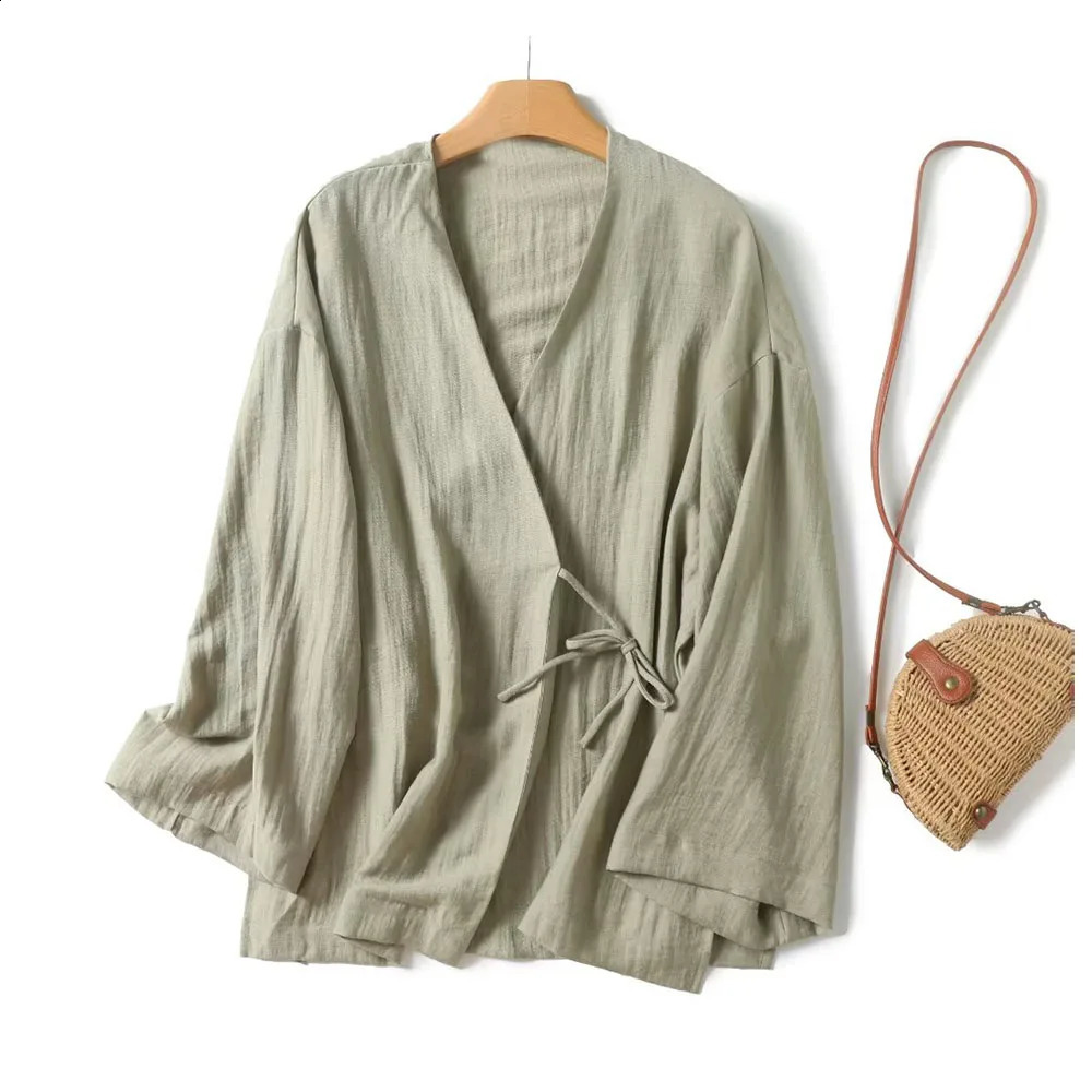 TRAF Women 2025 Summer Product Fashionable and Fresh Lace up Shirt Chic Vneck Versatile Long Sleeve Top Blouses Mujer 250828