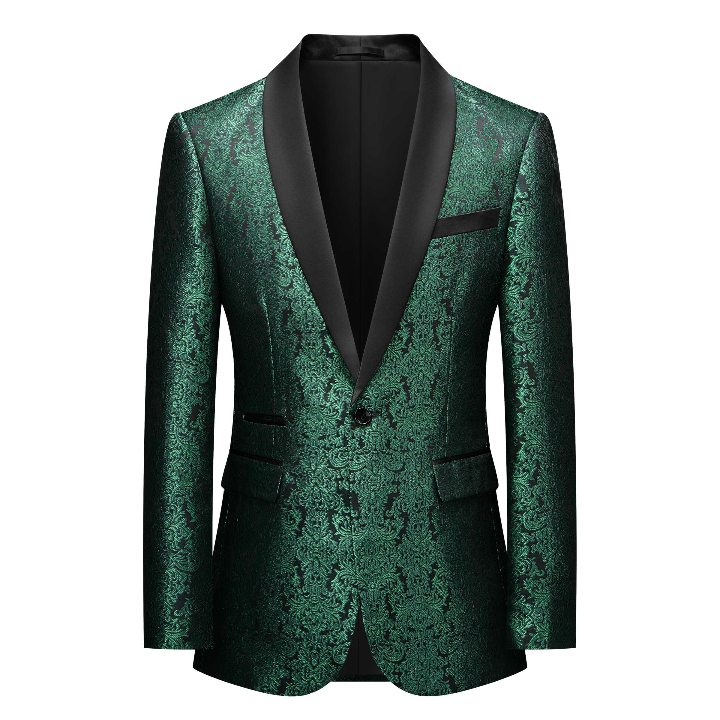 Men's Suit One Piece Jacket Blazer One Button Sheer Lapel Tuxedo Business Buttons Jacquard Fabric Wedding Groom Costume Homme