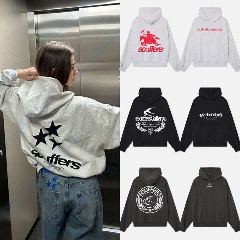 hoodies scufferrs oversized designer hoodie men women harajuku hoody Double-Sided Printed hooded sweatshirt quality streetwear tops mens hoodie
