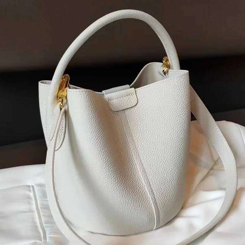 Bucket Lady New Style Basket Genuine Leather Hand-Held Cross-Body Bag Two Shoudlers 250806 250828