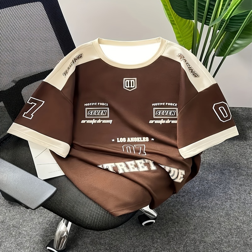 Short sleeved streetwear sports style mens sports round neck Tshirt quick drying comfortable and breathable 250828