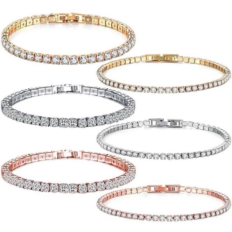 Hot Selling 925 Sterling Silver Classic Hip Hop Luxury Tennis Bracelet Shiny Exquisite Couple Bracelet Jewelry Festival Gifts W250828