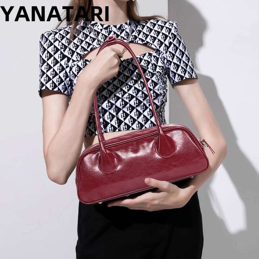YANATARI Underarm Cowhide Genuine Leather Handbags Women Vintage Shoulder Female Korean Bag High Quality 2025 250806 250828