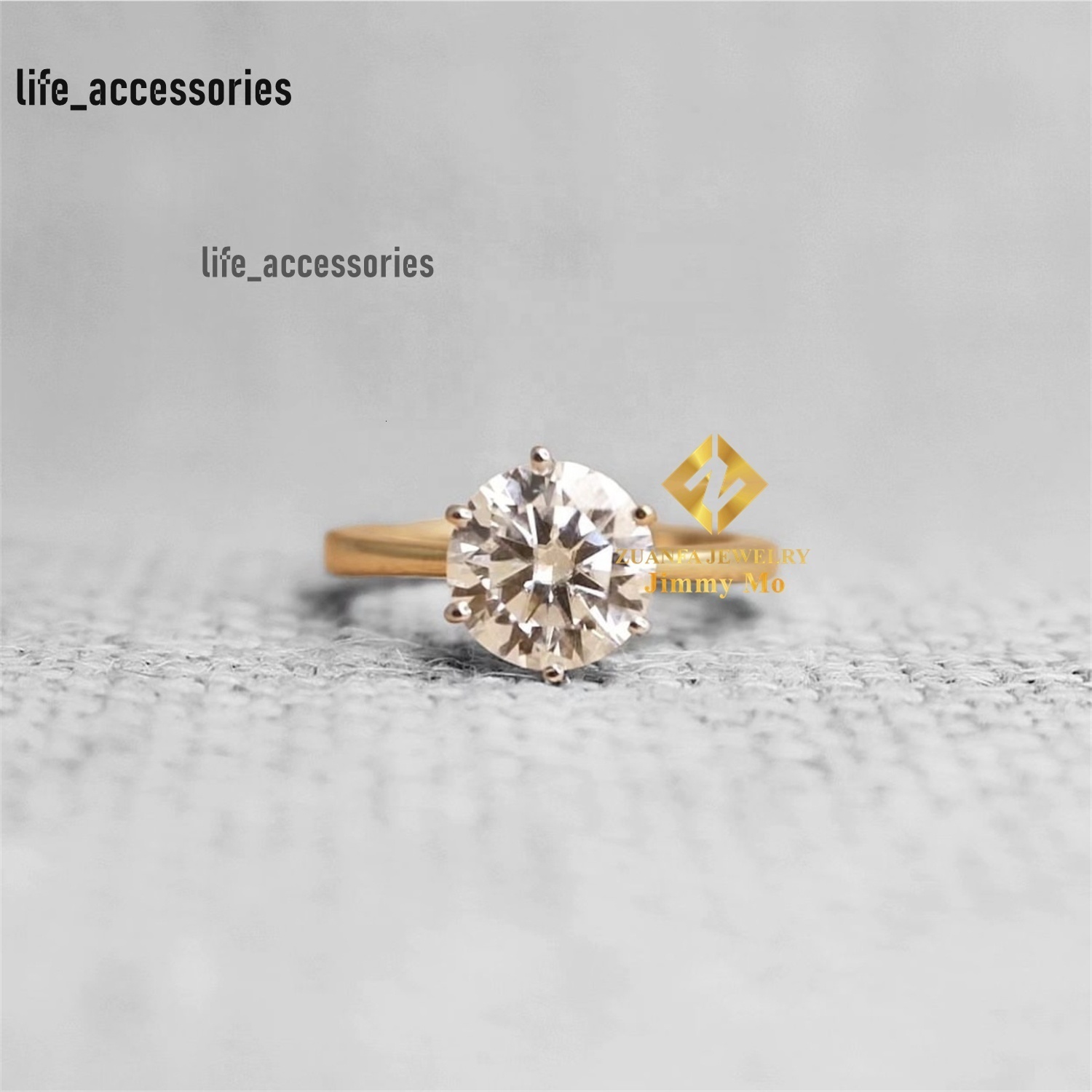 Classic 9K 14k 18k Real Gold Gorgeous Bridal Wedding Jewelry Set 3Ct Round 8H8A Moissanite Engagement Wedding Ring Ladies
