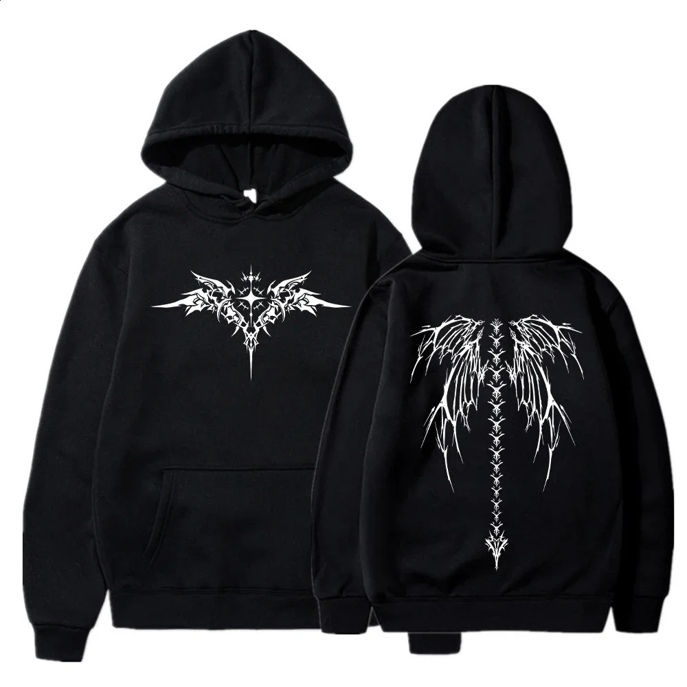 2025 wing print hoodie mens long sleeved fashionable sportswear unisex fashionable street clothing casual 250828