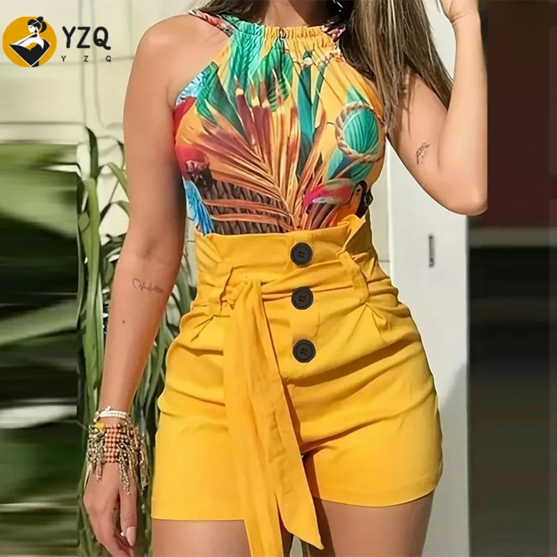 Y2K Solid Button Front Shorts Tie Waist Beach Summer High Waist Shorts Womens Clothing 250828