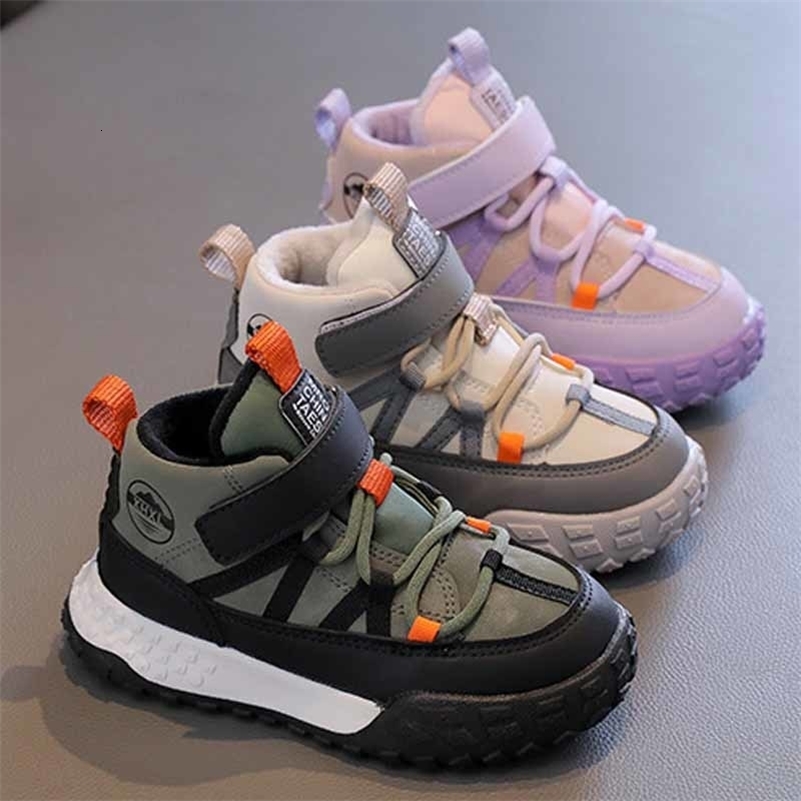 Childrens Sneakers Autumn Winter Boys Sport Shoes Girls Plush Cashmere Warm Lined Casual Shoes Studnet Shoes Teen Running Flats250828