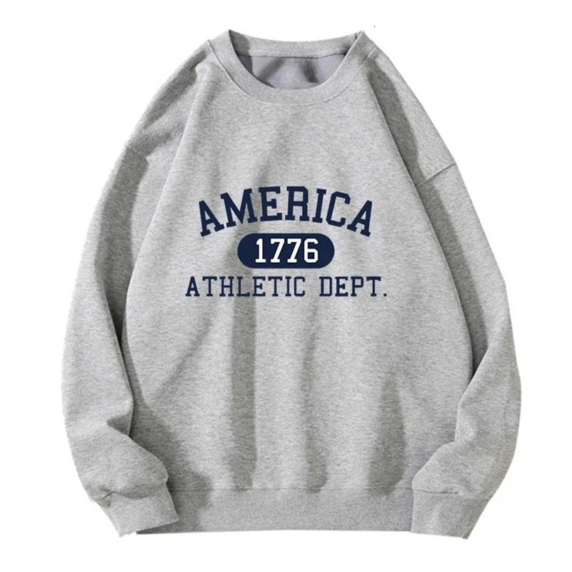 America 1776 Printed Athletic Dept Pullover Women Hip Hop Long Sleeves Hoodies Clothes Winter Autumn Loose Casual Hoodies 250828
