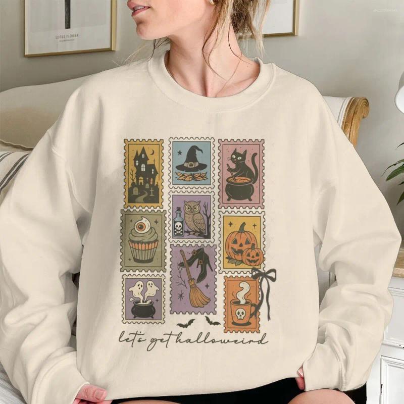 Women's Hoodies Halloween Let's Get Halloweird Sweatshirts Fall Winter Long Sleeve Crewneck Pullovers Gifts Women Oversized Sweatshirt