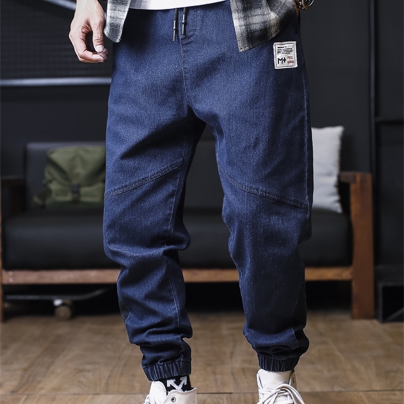 Plus Size Jeans Men Loose Joggers Streetwear Harem Jeans Cargo Pants AnkleLength Denim Trousers250828