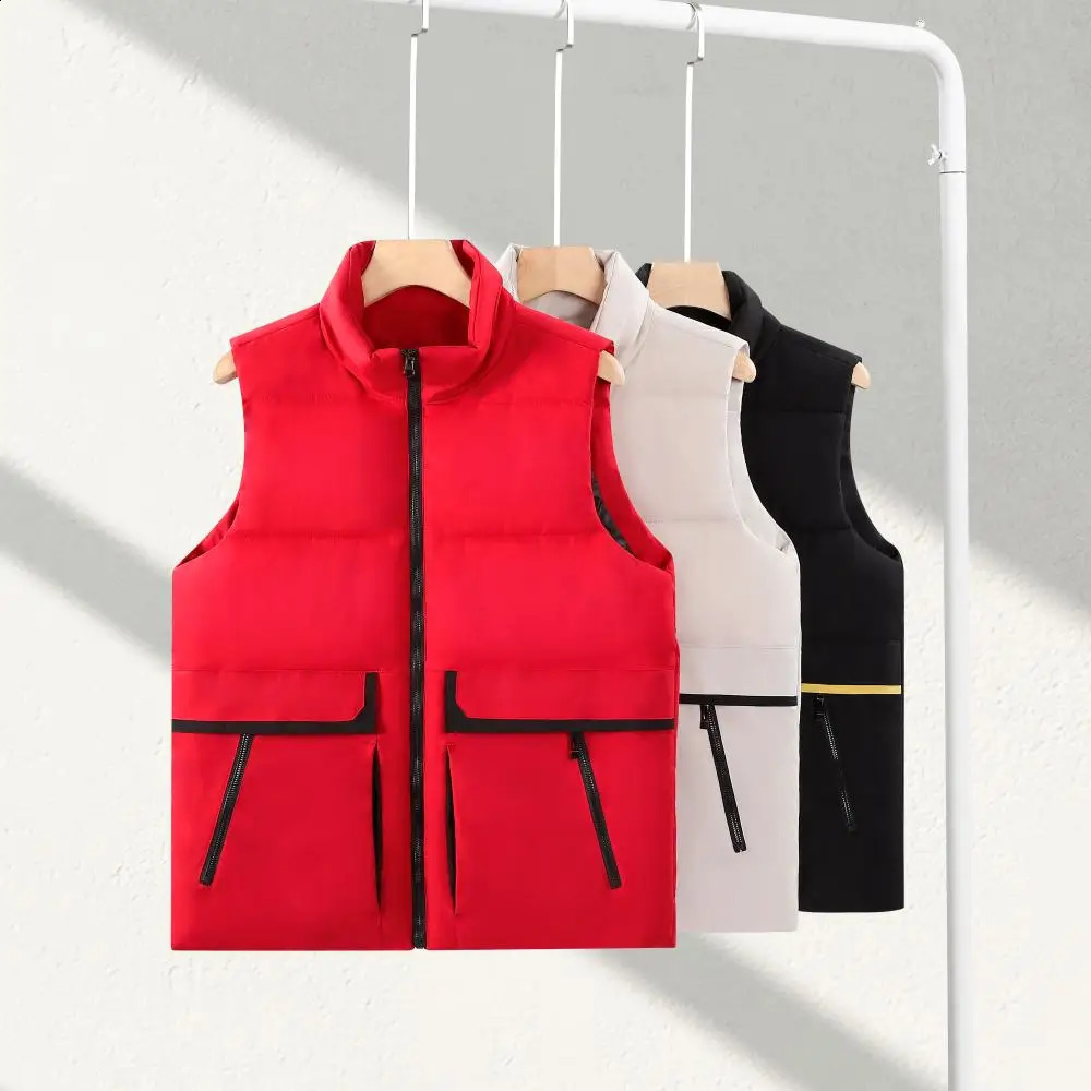 Men Women Sleeveless Vest Puffer Jacke Winter Outdoor Casual Streetwear Parker Threeproof Down Jacket Vest Highquality Coats 250828