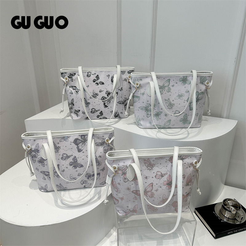 Free Shipping New Designer Bag 2025 Personalized New Trendy Fashion Large Capacity Butterfly Print Commuting Shoulder Underarm Bag