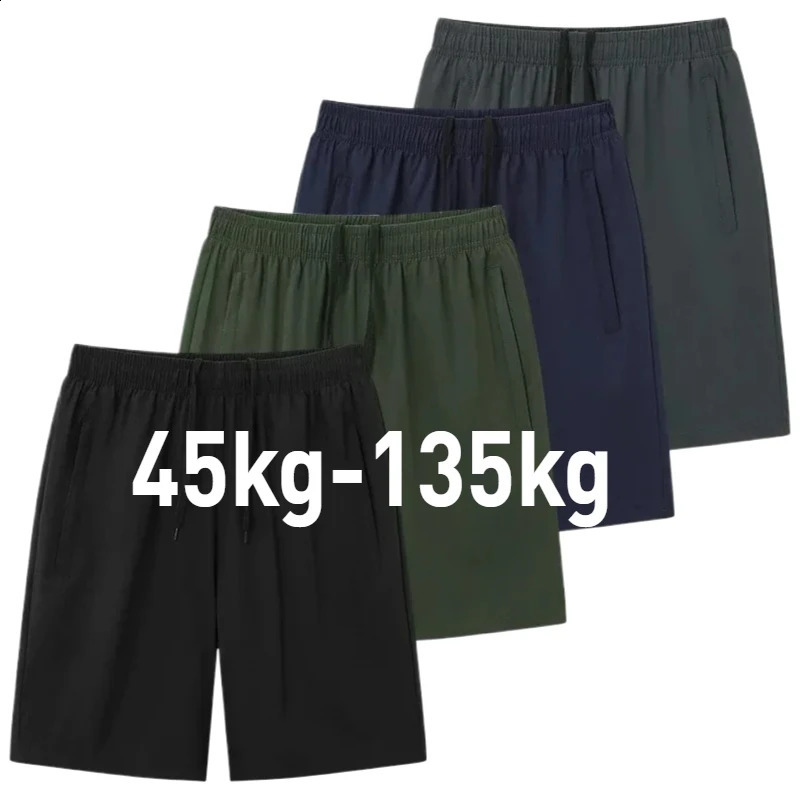 Men Plus Size Casual Shorts 7XL 8XL Big Gym Ice Silk Stretchy Summer Beach Short Pants Quick Dry Breathable 250828
