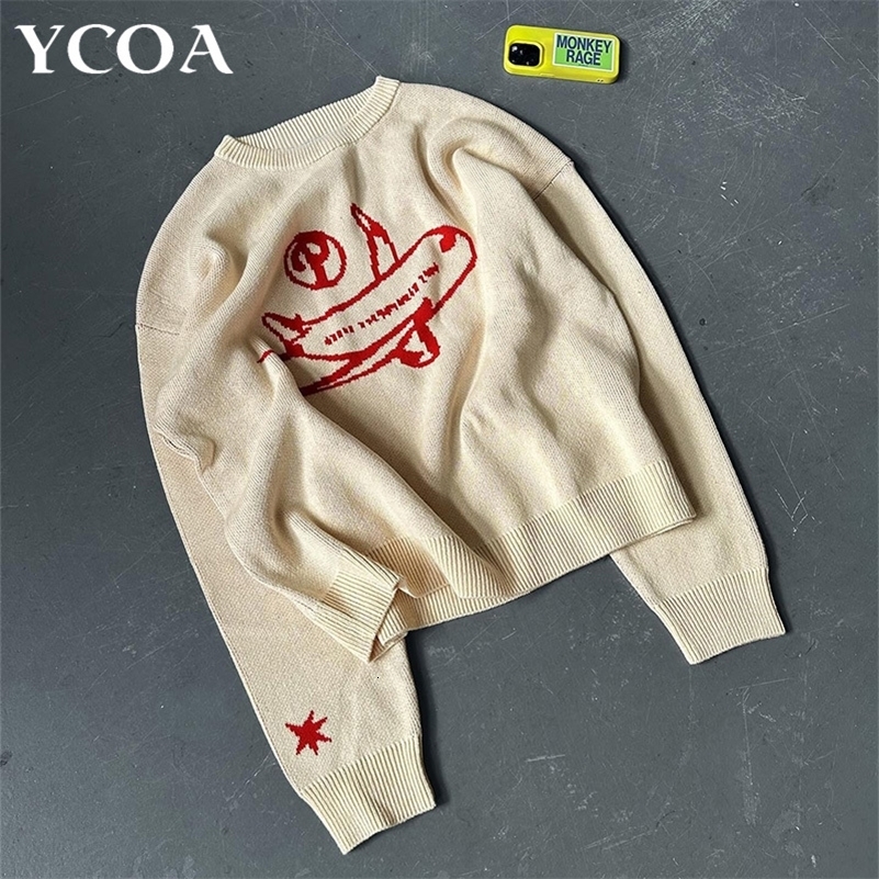 Mens Sweater Jumper Long Sleeve Knitwear Tops Oversized Graphic Fashion Y2k Streetwear Harajuku Winter Korean Clothes 250828
