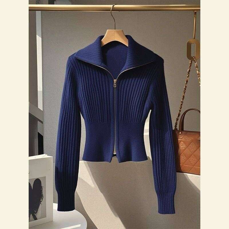 Women's Clothing Popular Super Beautiful And Stylish High End Chic Small Shirt Design Niche Fashion Red Knitted Jacket Autumn