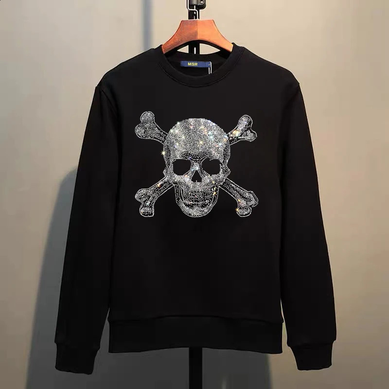 Cartoon casual iron diamond graphic hoodie Men women hip hop hoodie oversized pullover men fashion retro street hoodie 250828