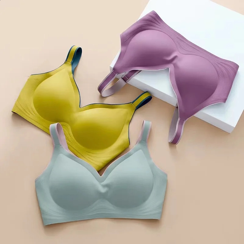 No trace Jelly Strips Womens Underwear Gathered No Steel Ring Sexy Breasts Collection Sports Comfortable Womens Bra250828