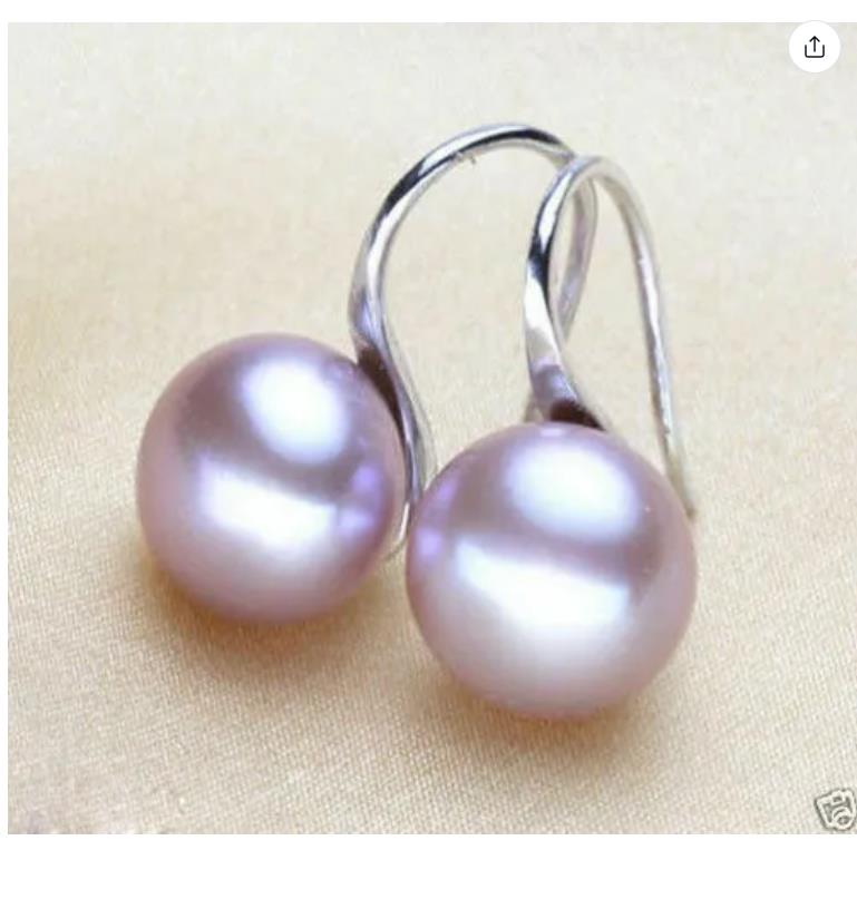 10-11mm genuine natural purple Akoya pearl earring 925 silver-shows the original published title.