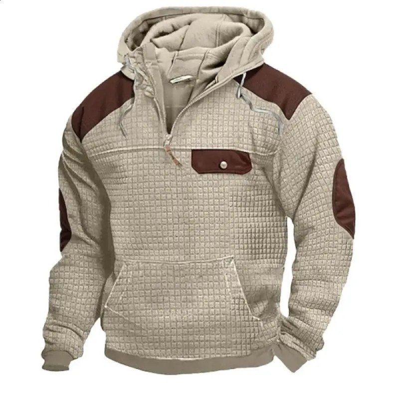 Mens Vintage Corduroy Sweatshirt Contrast Button Stand Collar Long Sleeve Retro Pullover Casual Streetwear 2025 Fashion 250828
