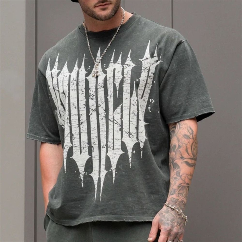 Men Tshirts Summer Sports Leisure Cotton Round Neck Fashion Loose And Comfortable Clothing Gym Running Shirts man250828