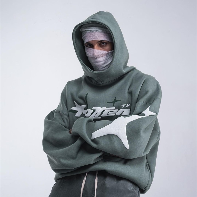 Retro Gothic Men Hoodie American High Street TrendY2k Harajuku Men Loose and Casual Sweatshirt demon slayer250828