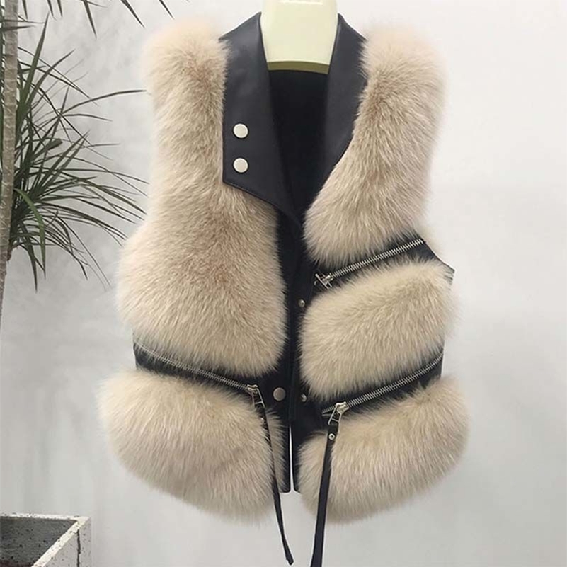 Autumn Winter Women Fur Grass Coat Vests VNeck Solid Button Zipper Simplicity Fashion Loose Sleeveless Cardigan Tops 250828