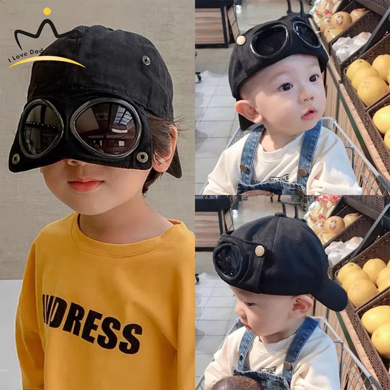 Baby Hat Girls Boys Glasses Baseball Cap Solid Color Sunglasses Cap Spring Summer Children Kids Glasses Hip Hop Hats250828