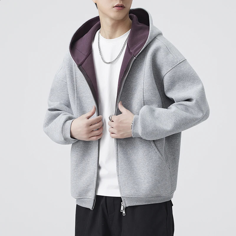 Autumn Hooded Sweatshirt Men Loose Casual Streetwear Fashion Vintage Sport Hood Sweatshirts Jacket Couple Hoodie Coat Outerwear 250828